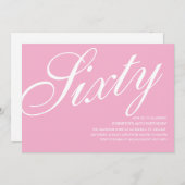 Roze 60e verjaardag Uitnodigingen (Voorkant / Achterkant)