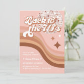 Roze 70's Groovy Retro Elke Age Disco Birthday Kaart (Staand voorkant)