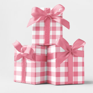 Roze 7,62 cm geruite controle cadeaupapier