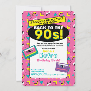 Roze 90's Uitnodiging