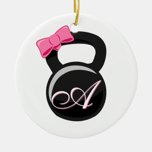 Roze "A" Keramisch Ornament (Voorkant)