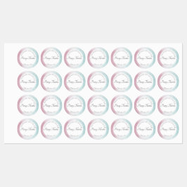 Roze aan turkoois watercolour ombré labels