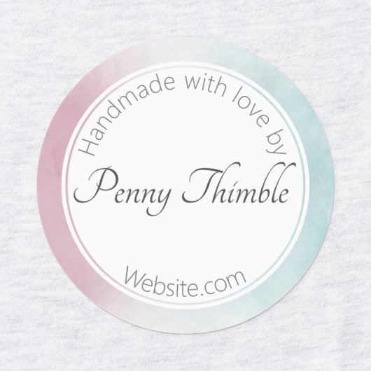 Roze aan turkoois watercolour ombré labels (Design 2)