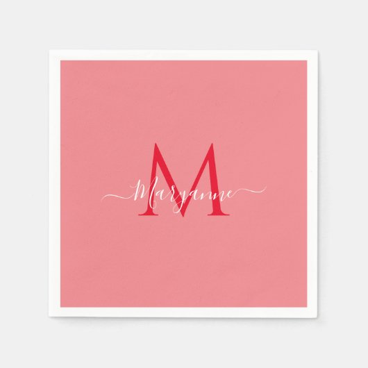 Roze, aangepast Monogram Servet (Voorkant)