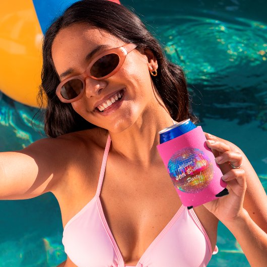 Roze aangepaste 40e verjaardag Groovy Disco Bal Fo Blikjeskoeler