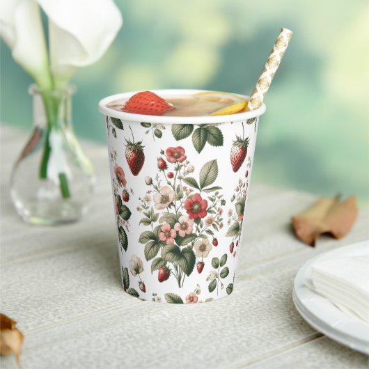 Roze Aangepaste Bes Zoete Aardbei  Papieren Bekers (Insitu)