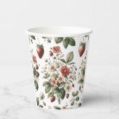 Roze Aangepaste Bes Zoete Aardbei  Papieren Bekers (Voorkant)