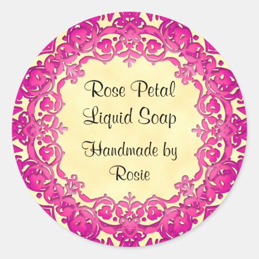 Roze  aangepaste kunstkrakers Stickers (Voorkant)