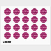 Roze aangepaste minimalistische logo cirkel sticke ronde sticker (Vel)