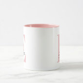 Roze aangepaste monogram en naam mok (Midden)