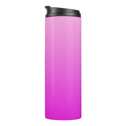 Roze aangepaste monogram gradiënt tumbler thermosbeker (Geroteerd rechts)