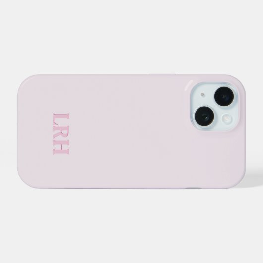 Roze Aangepaste Monogram Moderne Gelaagde Initiale iPhone 15 Hoesje (Achterkant horizontaal)