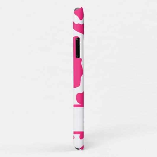 Roze aangepaste naam Cow Print Patroon Case-Mate iPhone Case (Achterkant/rechts)