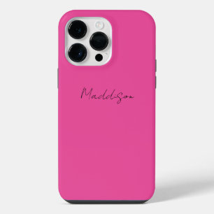 Roze, aangepaste naam van iPhone Case Script 14 Pro Max Hoesje