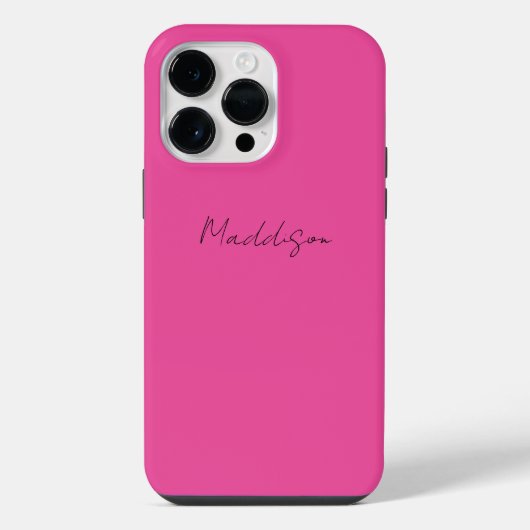 Roze, aangepaste naam van iPhone Case Script Hoesje (Achterkant)