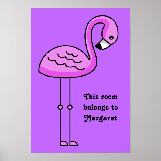 Roze aangepaste tekst voor Flamingo en poster voor (Voorkant)