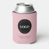 Roze aangepaste tekst voor zakelijke bedrijven blikjeskoeler (Blikje Achterkant)