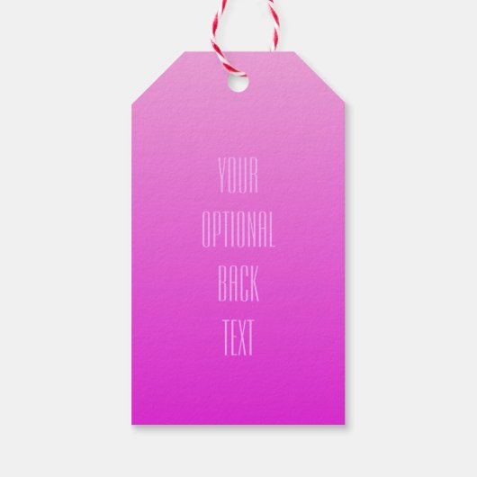 Roze aangepaste tekstcadeaulabels voor verloop cadeaulabel (Achterkant)