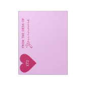 Roze aangepaste Valentijn voor hart, blocnote (Gedraaid)