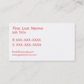 Roze, aangepaste visitekaartjes voor whitepaper Re (Achterkant)