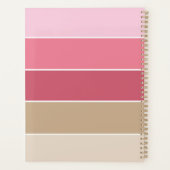 Roze Aangepaste Zomer Kleurenblok Strepen Planner (Achterkant)