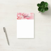Roze aanjager en zwarte scriptnaam post-it® notes (Kantoor)