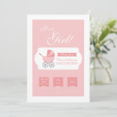 Roze aankondiging van het vervoer van Baby (Staand voorkant)