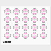 Roze aanpasbare monogram sticker (Vel)