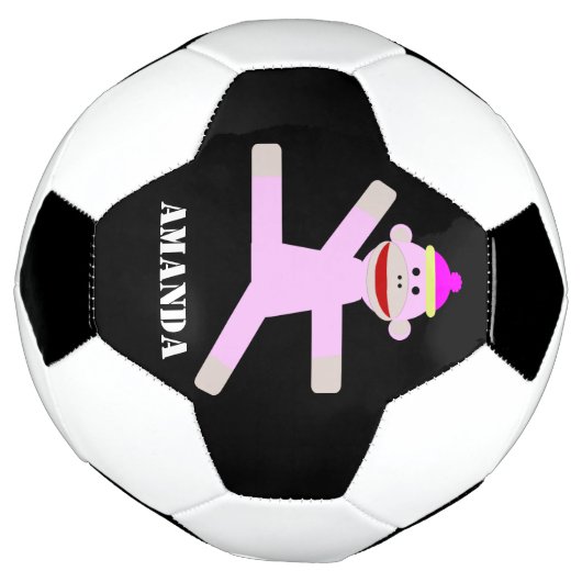 Roze aap gepersonaliseerd voetbal (Gedraaid)