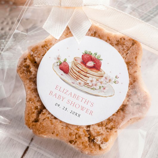 Roze Aardbei Baby Brunch Ronde Sticker