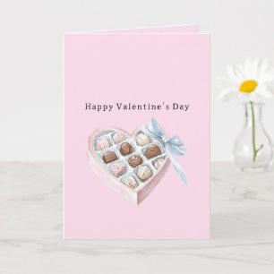 Roze Aardbei Chocolade Bruine Harten Kaart