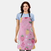 "Roze Aardbei Citrus Floral Schort (Gedragen)