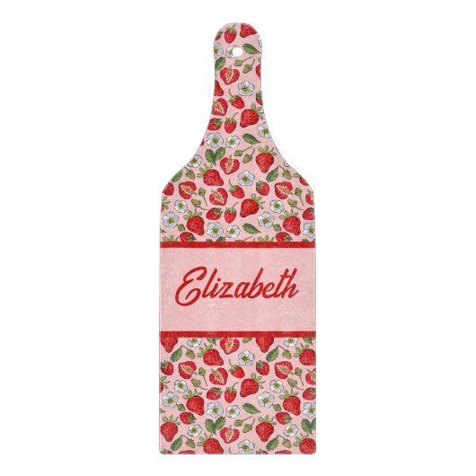 Roze aardbei Cottcore Snijplank (Voorkant)