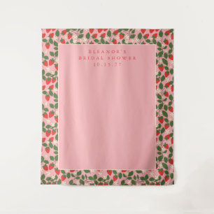 Roze Aardbei Custom Douche Foto Achtergrond Wandkleed