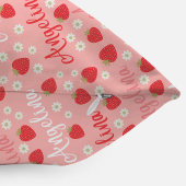 Roze Aardbei Custom Naam Meisjes Kussen