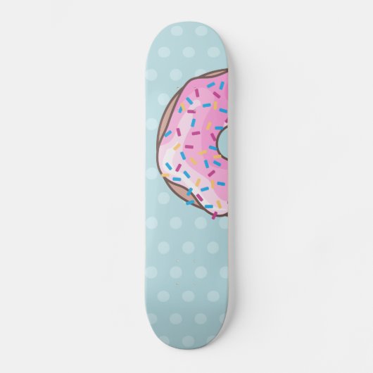 Roze aardbei Donut Skateboard (Voorkant)