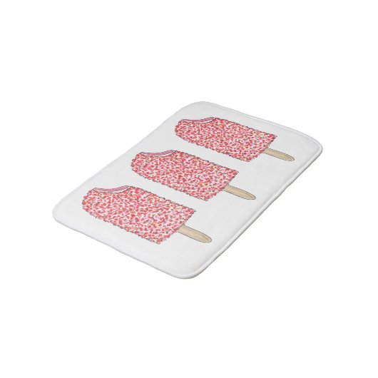 Roze aardbei Eclair Ice Cream Popsicle Pop Badmat (Gekanteld)