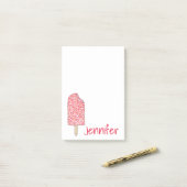 Roze aardbei Eclair Ice Cream Popsicle Post-its Post-it® Notes (Op bureau)