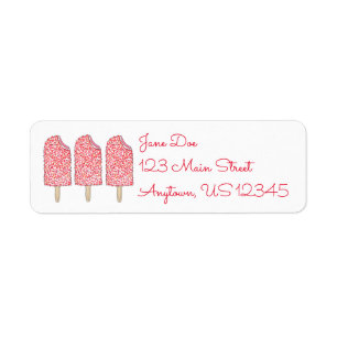 Roze aardbei Ice Cream Eclair Popsicles Etikels Etiket