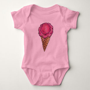 Roze aardbei-ijssteenboer romper