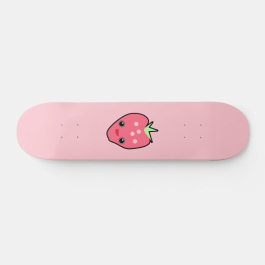 Roze aardbei Kawaii Skateboard (Horizontaal)