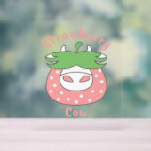 Roze Aardbei Koe Classic T-shirt Acryl Bord (Neutraal)