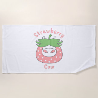 Roze Aardbei Koe Classic T-shirt Strandlaken