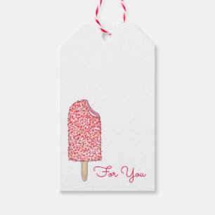 Roze aardbei Korstaart Ice Cream Popsiam Sweet Cadeaulabel