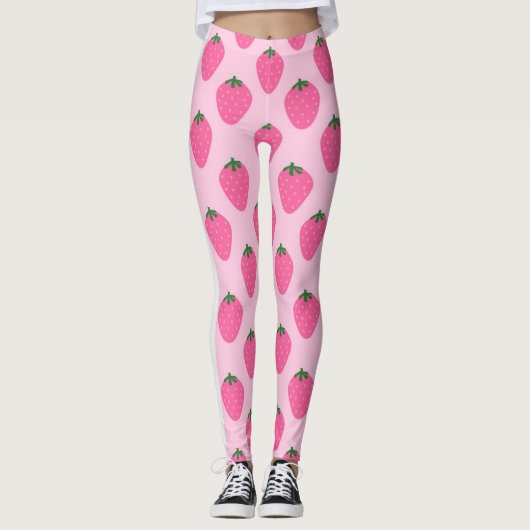 roze aardbei leggings (Voorkant)