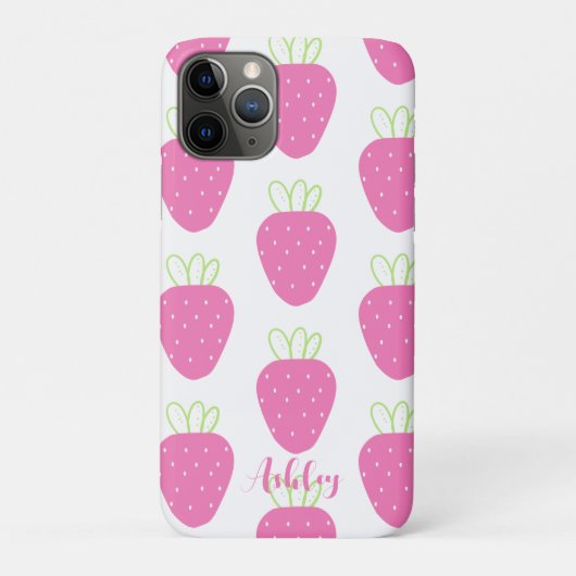 Roze Aardbei Minimalistische Waterverf Fruit Case-Mate iPhone Case (Achterkant)