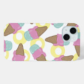 Roze aardbei Mint Summer Retro Ice Cream Casing Case-Mate iPhone Case (Achterkant (horizontaal))