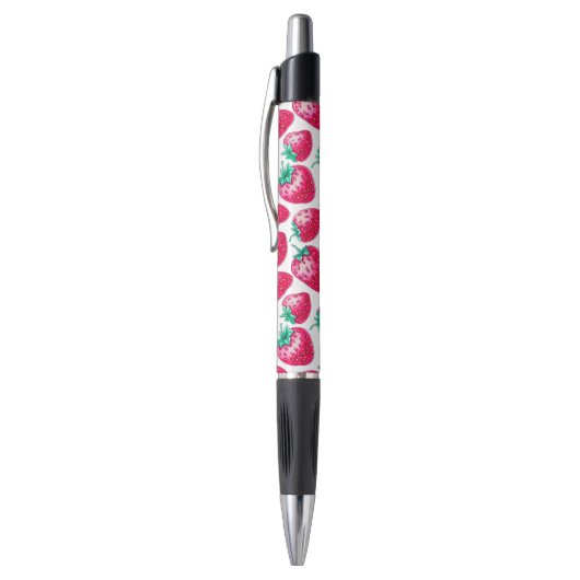 Roze aardbei op witte achtergrond pen (Top (Verticaal))