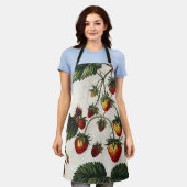  Roze Aardbei Print, Retro Aardbei Schort (Gedragen)