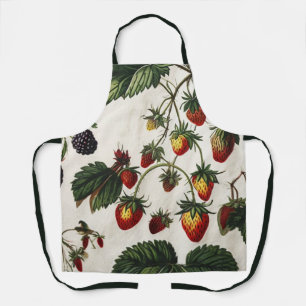 Roze Aardbei Schort - Retro Fruitprint Keuken